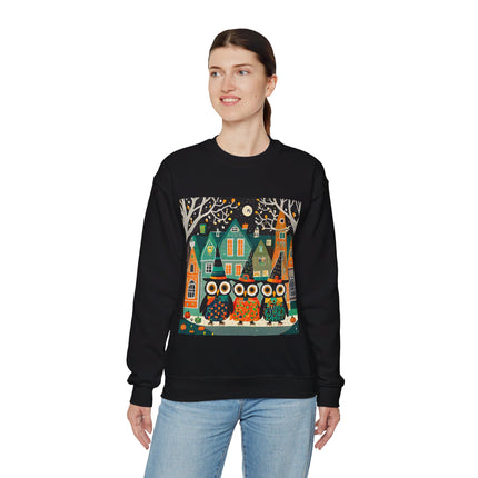 Night of the Trick-or-Treating Owlets Unisex Heavy Blend™ Crewneck Sweatshirt