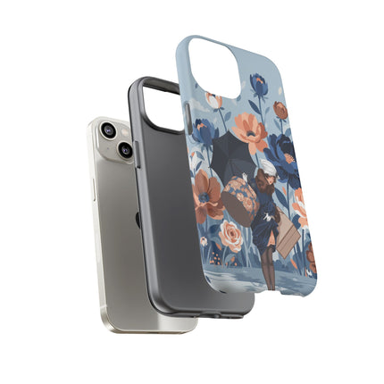 ☂️🌺 The Lady Of The Traveling Garden Phone Case – Art Deco Floral Adventure