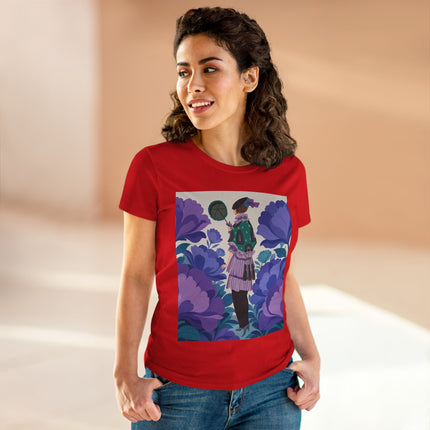 💜🌸 The Violet Garden Promenade Cotton Tee – Art Deco Floral Fashion