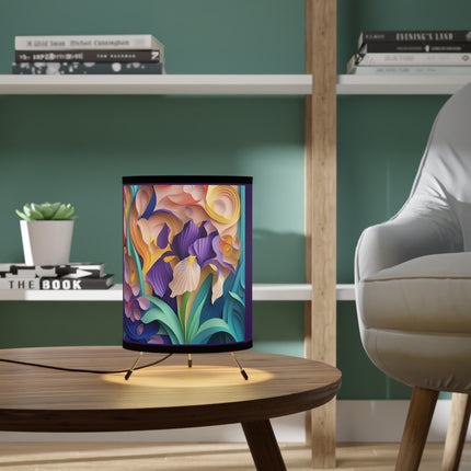The Elegant Iris Flower Tripod Lamp