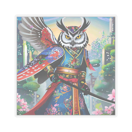 Cyberpunk Samurai Owl Kiss-Cut Stickers (4 Sizes)