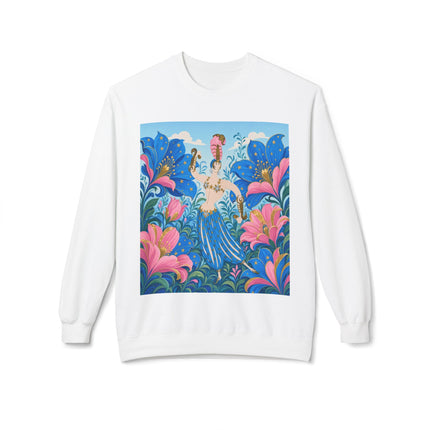 🌟🌸 The Starry Blossom Garden Dancer Midweight Crewneck Sweatshirt – Art Deco Floral Fantasy