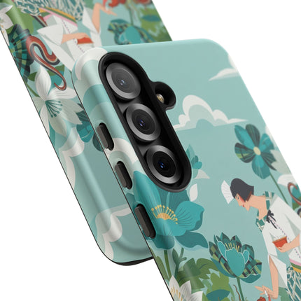 🐉🌿 The Dragon Keeper Phone Case – Art Deco Floral Fantasy