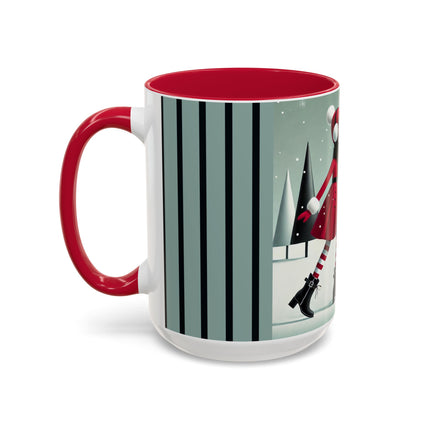 Red Sled & Curious Cats Colorful Mugs (11oz, 15oz)
