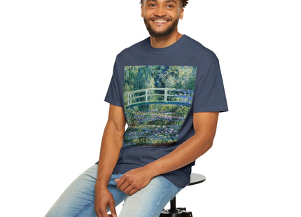 Water Lilies and Japanese Bridge by Claude Monet Unisex Garment-Dyed T-shirt