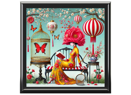 Reading In A Painted Garden Jewelry Box