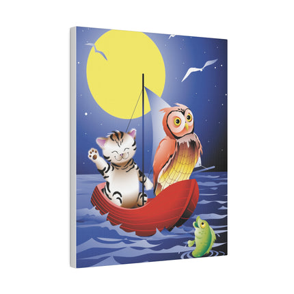 Embarking on a Moonlit Journey – Whimsical Owl and Pussy Cat Sailing Adventure