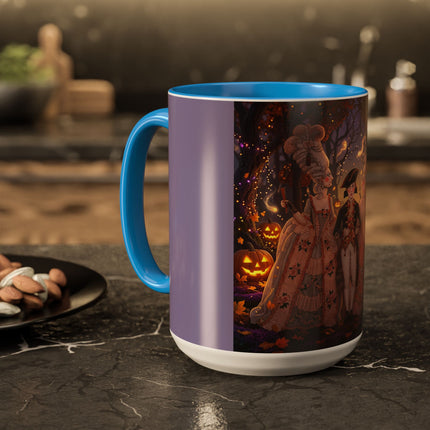 🎃🌙 The Midnight Court Of Pumpkin Grove Colorful Mug – Elegant Halloween Masquerade