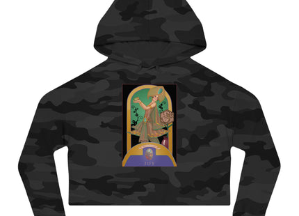 October & Opal, Tourmaline (from the Gem Series) by Sofia Chiostri Women’s Cropped Hooded Sweatshirt