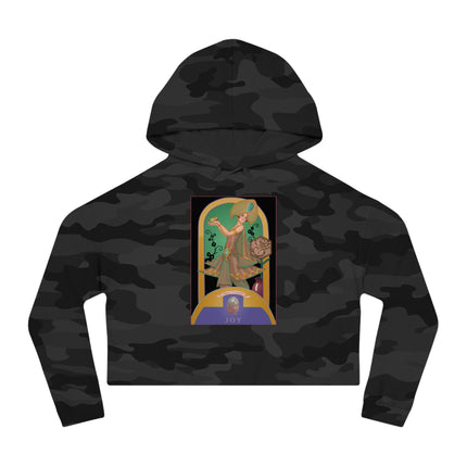 October & Opal, Tourmaline (from the Gem Series) by Sofia Chiostri Women’s Cropped Hooded Sweatshirt