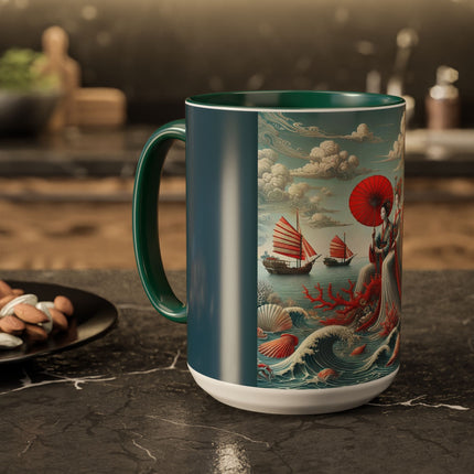 Ladies by the Quiet Sea Colorful Mugs (11oz, 15oz)