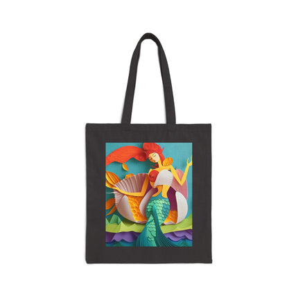 Charming Mermaid Cotton Canvas Tote Bag