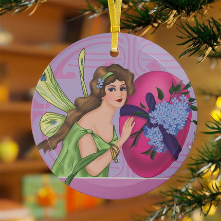 The Fairy’s Blossom Glass Ornament