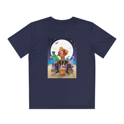 Moonlit Pirate Halloween Youth Competitor Tee