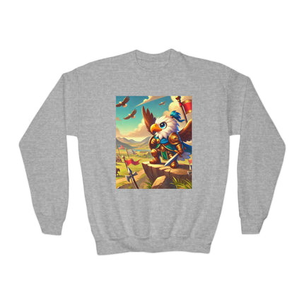 Watchful Guardian Youth Crewneck Sweatshirt – Courage, Strength & Imagination