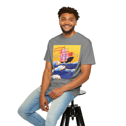 Golden Seas and Whimsical Dreams Unisex Garment-Dyed T-shirt