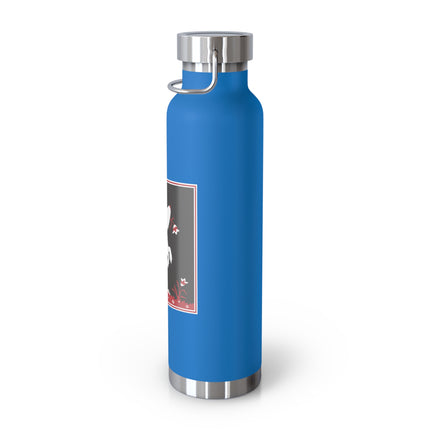 The Enchanting White Terrier with a Red Bow Copper Vacuum Insulated Bottle, 22 oz