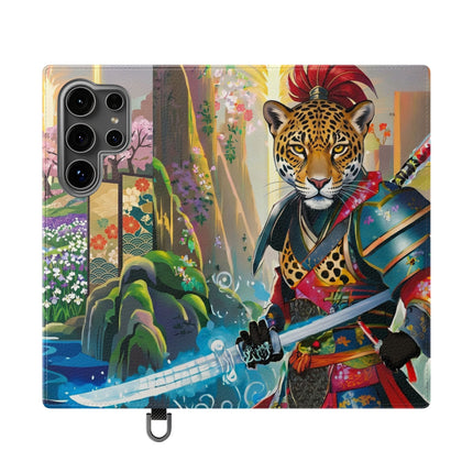 🐆⚔️ Circuit Samurai Jaguar Flip Case – Neon Power & Electric Honor