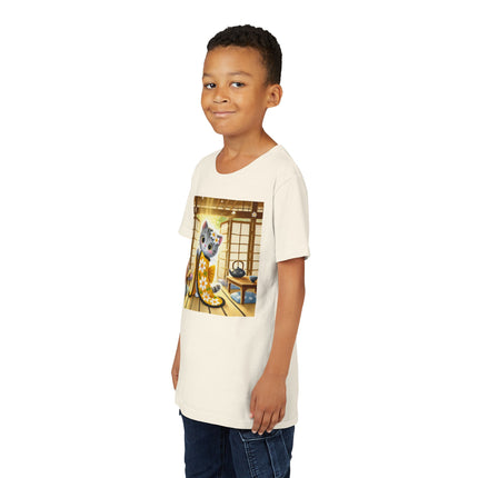 Playful Kitten in the Tea Room Youth Short Sleeve Tee