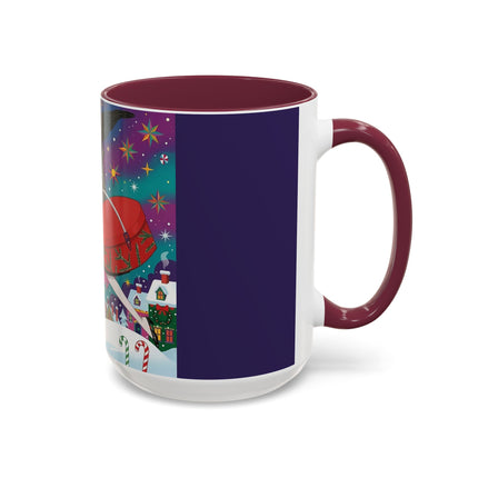 🎁✨ The Lady Of The Christmas Hatbox Colorful Mug – Art Deco Holiday Fantasy