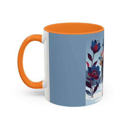 🎁🌺 The Christmas Gift Garden Stroll Colorful Mug – Art Deco Holiday Fantasy