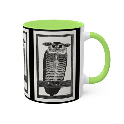Horned Owl by Samuel Jessurun de Mesquita Colorful Mugs, 11oz