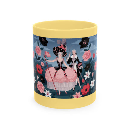 🌹🖤 The Lady Of The Midnight Rose Garden Ceramic Mug – Art Deco Floral Elegance