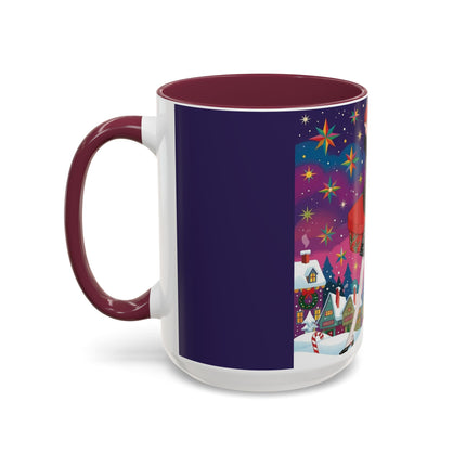 🎁✨ The Lady Of The Christmas Hatbox Colorful Mug – Art Deco Holiday Fantasy