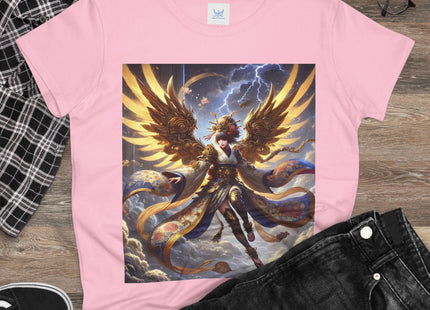 Valkyrie Descending Through Storm Women's Midweight Cotton Tee
