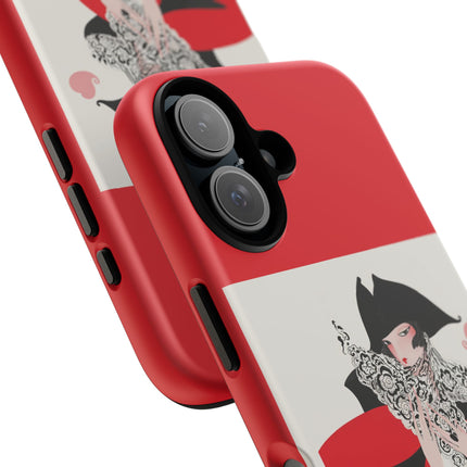 Crimson Masquerade Phone Case – Dramatic Grace & Bold Elegance