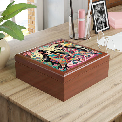 Cherry Blossom Tea Fairies Jewelry Box – Whimsical Kimono Tea Ritual