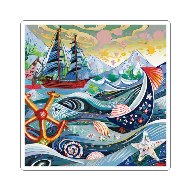 Nautical Patterns Kiss-Cut Stickers  (4 Sizes)