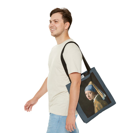 Girl with a Pearl Earring by Johannes Vermeer Tote Bag (AOP)