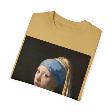 Girl with a Pearl Earring by Johannes Vermeer Unisex Garment-Dyed T-shirt