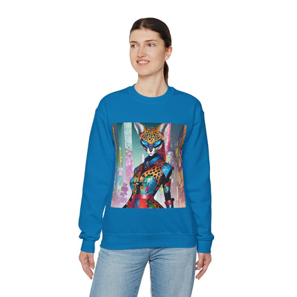 Cyber Cat Glamour Unisex Heavy Blend™ Crewneck Sweatshirt