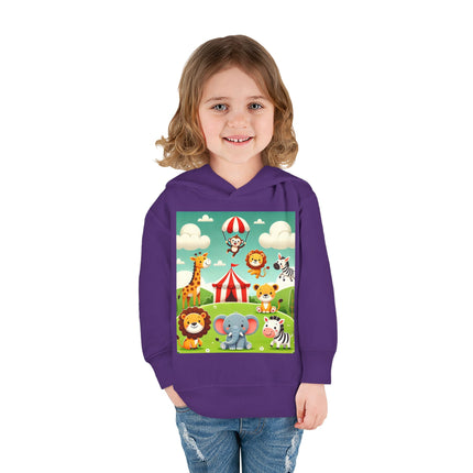 Whimsical Circus Friends Toddler Pullover Fleece Hoodie