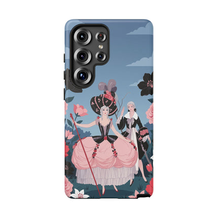 🌹🎭 The Rose Masquerade Promenade Phone Case – Art Deco Floral Elegance