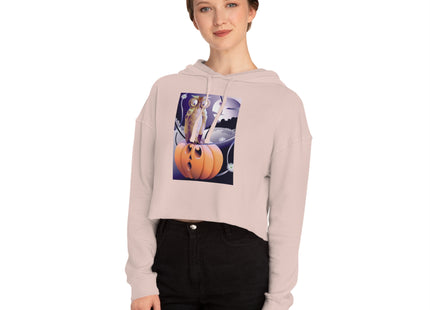 The Startled Pumpkin Women’s Cropped Hooded Sweatshirt