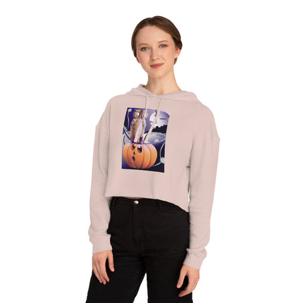 The Startled Pumpkin Women’s Cropped Hooded Sweatshirt