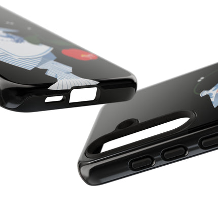 Blue & White Porcelain Geisha Phone Case – Elegant Mystery & Floral Grace