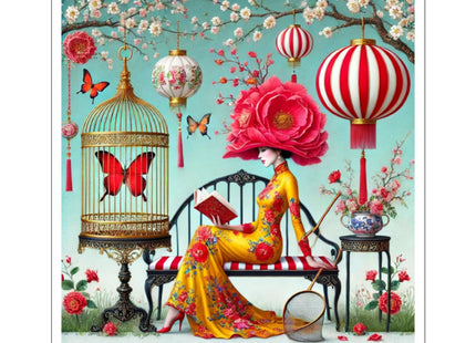 Reading In A Painted Garden Kiss-Cut Stickers (4 Sizes)