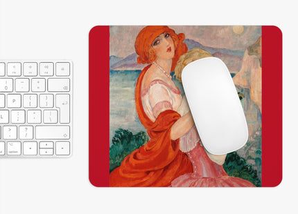 Sur la Route d'Anacapri by Gerda Wegener Mouse Pad, Round and Rectangle