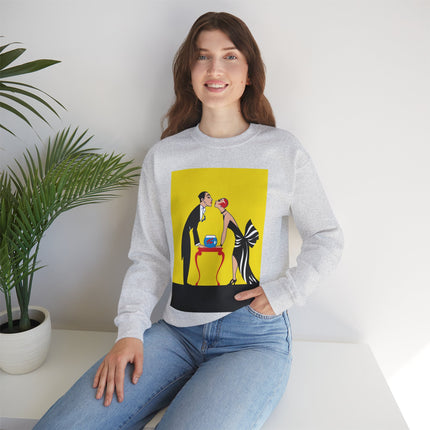 A Moment of Elegance: A Passionate Embrace Amidst Golden Splendor Heavy Blend™ Crewneck Sweatshirt