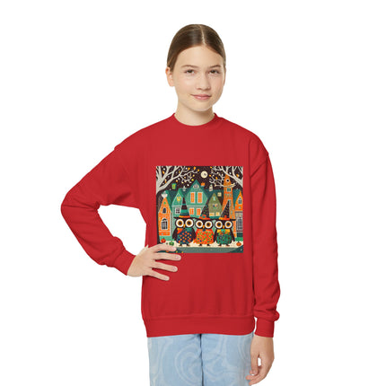 Night of the Trick-or-Treating Owlets Youth Crewneck Sweatshirt