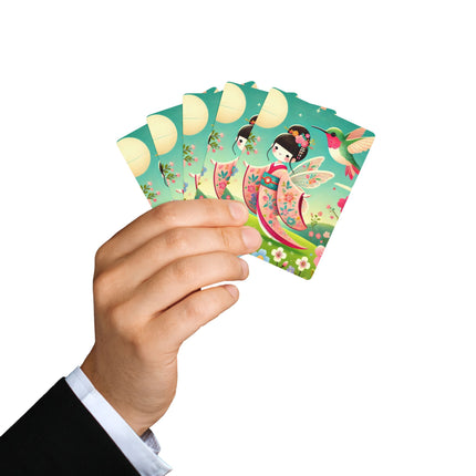 Geisha Fairy and the Hummingbird Blossom Playing Cards