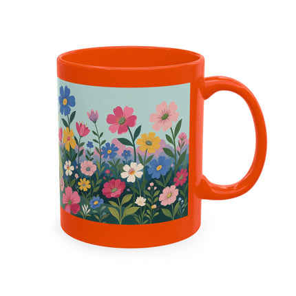 🌼🪭 The Lady Of The Grand Flower Garden Ceramic Mug – Art Deco Garden Whimsy