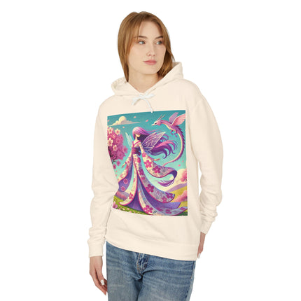 Petals in the Wind: The Kimono Fairy and the Sky Dragon Lightweight Hooded Sweatshirt