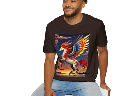 Flame-Winged Horse at Sunset Unisex Softstyle T-Shirt