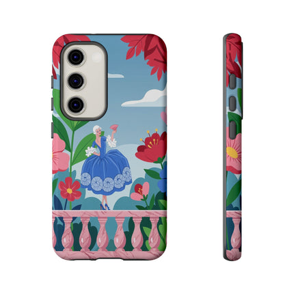 🌺🪭 The Lady Of The Grand Flower Terrace Phone Case – Art Deco Garden Elegance