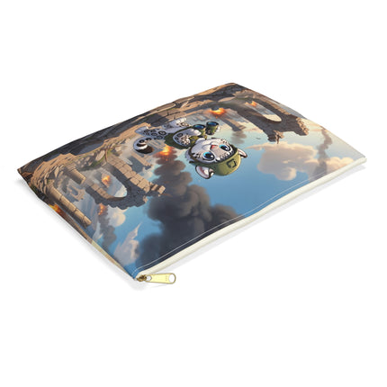 Snow Leopard Lookout Accessory Pouch – Vigilant Explorer & Mountain Mystery